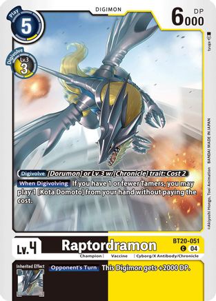 Raptordramon (BT20-051) - Release Special Booster 2.5
