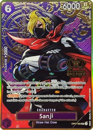 Sanji (One Piece Japanese Version 2nd Anniversary Set) (OP07-064) - On Derpy Cards Sanji (One Piece Japanese Version 2nd Anniversary Set) (OP07-064) - On Derpy Cards
