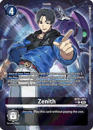 Zenith (Alternate Art) (BT21-087) - World Convergence Foil