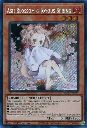 Ash Blossom & Joyous Spring (Alternate Art) (Secret Rare) (RA04-EN025) - Quarter Century Stampede 1st Edition