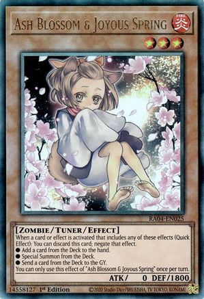 Ash Blossom & Joyous Spring (Alternate Art) (Ultimate Rare) (RA04-EN025) - Quarter Century Stampede 1st Edition