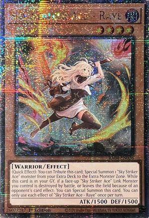 Sky Striker Ace - Raye (New Art) (Quarter Century Secret Rare) (RA04-EN026) - Quarter Century Stampede 1st Edition
