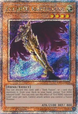 Evil HERO Adusted Gold (Quarter Century Secret Rare) (RA04-EN029) - Quarter Century Stampede 1st Edition