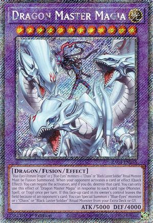 Dragon Master Magia (Platinum Secret Rare) (RA04-EN055) - Quarter Century Stampede 1st Edition
