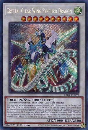 Crystal Clear Wing Synchro Dragon (Secret Rare) (RA04-EN059) - Quarter Century Stampede 1st Edition