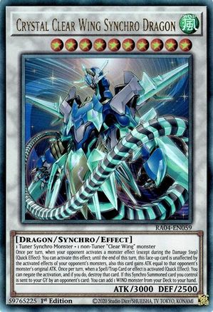 Crystal Clear Wing Synchro Dragon (Ultimate Rare) (RA04-EN059) - Quarter Century Stampede 1st Edition