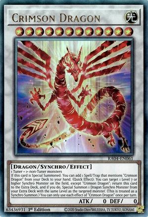 Crimson Dragon (card) (Ultimate Rare) (RA04-EN061) - Quarter Century Stampede 1st Edition
