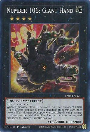 Number 106: Giant Hand (RA04-EN066) - Quarter Century Stampede 1st Edition