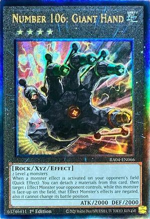 Number 106: Giant Hand (Ultimate Rare) (RA04-EN066) - Quarter Century Stampede 1st Edition