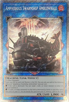 Amphibious Swarmship Amblowhale (Platinum Secret Rare) (RA04-EN077) - Quarter Century Stampede 1st Edition