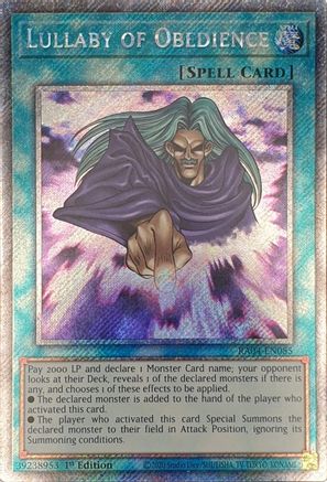 Lullaby of Obedience (Platinum Secret Rare) (RA04-EN085) - Quarter Century Stampede 1st Edition