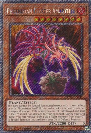 Phoenixian Cluster Amaryllis (Platinum Secret Rare) (RA04-EN136) - Quarter Century Stampede 1st Edition