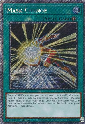 Mask Change (Platinum Secret Rare) (RA04-EN142) - Quarter Century Stampede 1st Edition