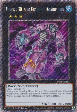 Number 30: Acid Golem of Destruction (Platinum Secret Rare) (RA04-EN165) - Quarter Century Stampede 1st Edition