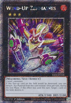 Wind-Up Zenmaines (Platinum Secret Rare) (RA04-EN168) - Quarter Century Stampede 1st Edition
