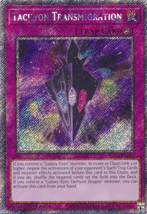 Tachyon Transmigration (Platinum Secret Rare) (RA04-EN220) - Quarter Century Stampede 1st Edition