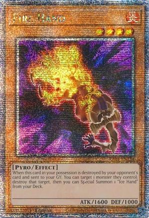Fire Hand (Quarter Century Secret Rare) (RA04-EN224) - Quarter Century Stampede 1st Edition