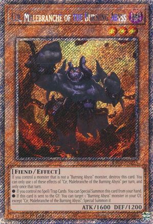 Cir, Malebranche of the Burning Abyss (Platinum Secret Rare) (RA04-EN234) - Quarter Century Stampede 1st Edition