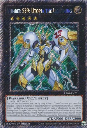 Number S39: Utopia the Lightning (Platinum Secret Rare) (RA04-EN251) - Quarter Century Stampede 1st Edition
