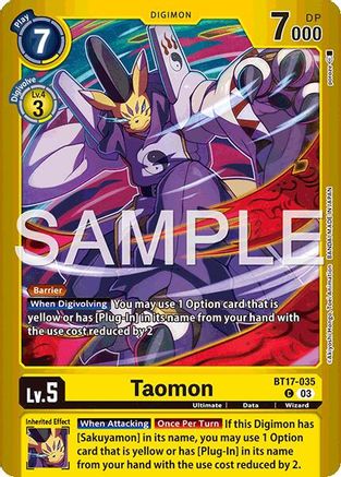 Taomon (BT17-035) - Limited Card Pack -Billion Bullet- Foil