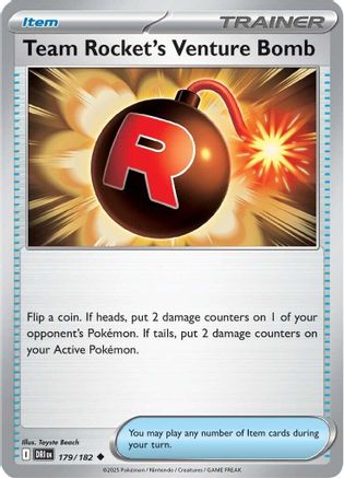 Team Rocket's Venture Bomb 179 - SV10 Destined Rivals Reverse Holofoil