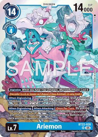 Ariemon (BT22-028) - Cyber Eden Foil