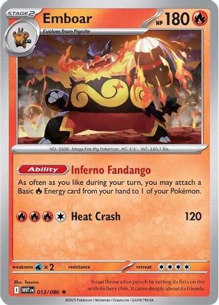 Emboar 13 - SV White Flare Reverse Holofoil