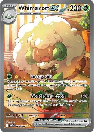 Whimsicott ex - 165/086 165 - SV White Flare Holofoil