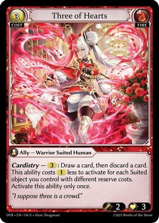 Three of Hearts (138) - Distorted Reflections Foil