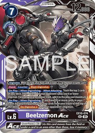 Beelzemon ACE (EX10-074) - Sinister Order Foil