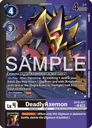 DeadlyAxemon (Limited Foil) (EX10-027) - Sinister Order Foil