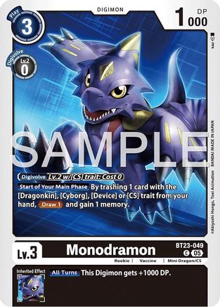 Monochromon (BT23-049) - Hackers' Slumber