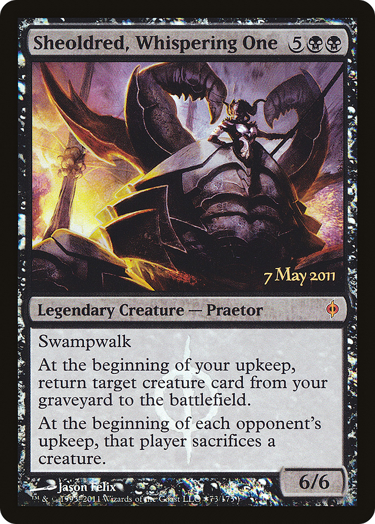 Sheoldred, Whispering One Prerelease Stamp