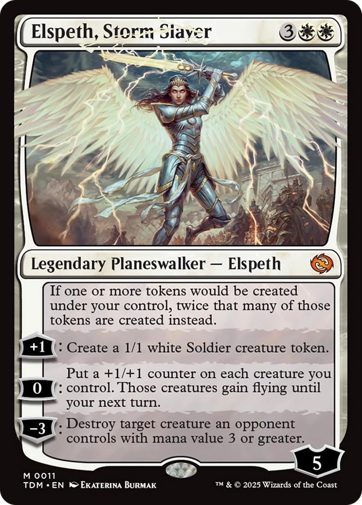 Elspeth, Storm Slayer (TDM-011) - Tarkir: Dragonstorm Foil