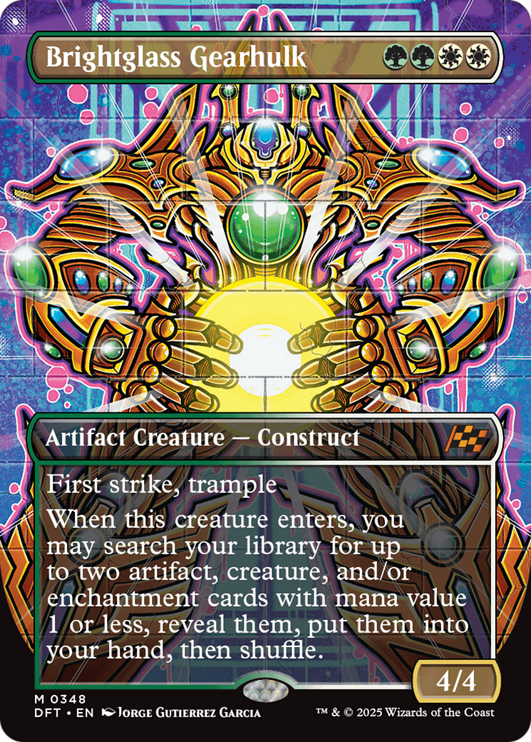 Brightglass Gearhulk (Borderless) (DFT-348) - Aetherdrift Foil