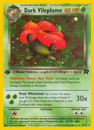 Dark Vileplume (13) 13/82 - Team Rocket 1st Edition Holofoil