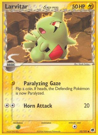 Larvitar (Delta Species) 52/101 - Dragon Frontiers Reverse Holofoil