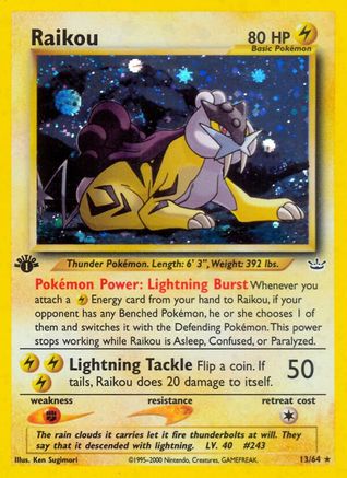 Raikou (13) 13/64 - Neo Revelation Unlimited Holofoil
