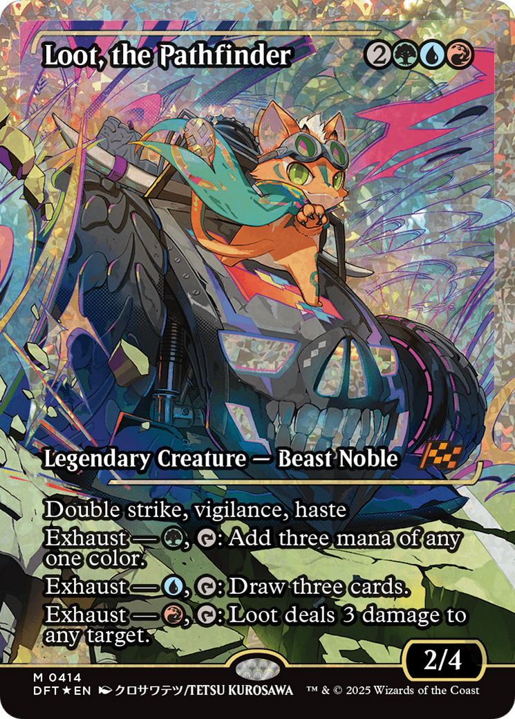 Loot, the Pathfinder (Showcase) (Fracture Foil) (DFT-414) - Aetherdrift Foil