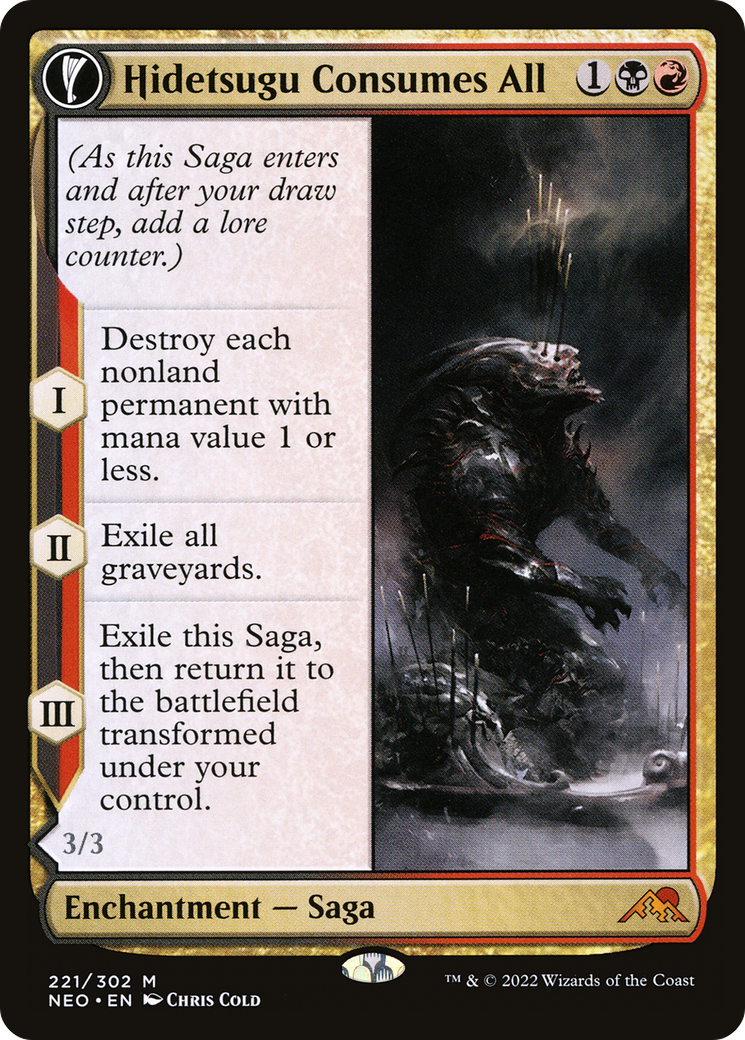 Hidetsugu Consumes All // Vessel of the All-Consuming (NEO-221) - Kamigawa: Neon Dynasty: (fandfc)