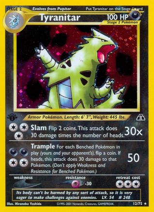 Tyranitar (12) 12/75 - Neo Discovery Unlimited Holofoil