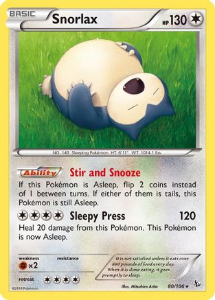 Snorlax 80/106 - XY Flashfire Reverse Holofoil
