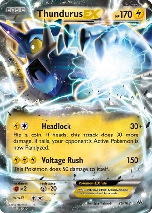 Thundurus EX 26/108 - XY Roaring Skies Holofoil