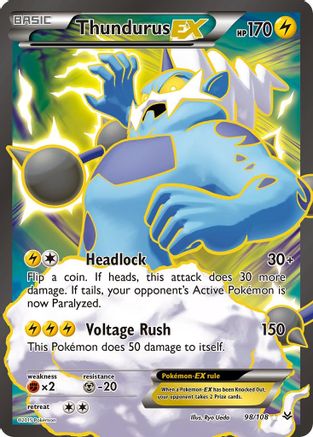 Thundurus EX (98 Full Art) 98/108 - XY Roaring Skies Holofoil