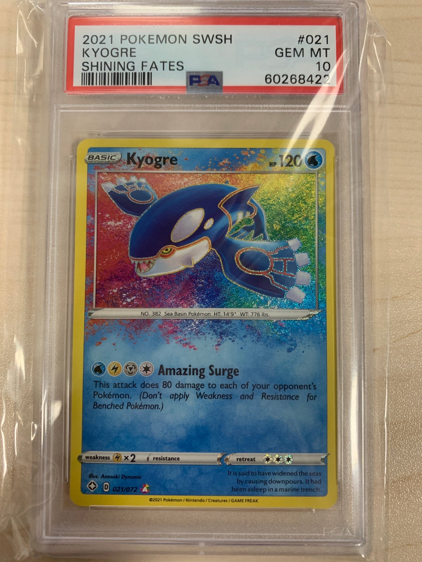 Kyogre Amazing Rare PSA 10