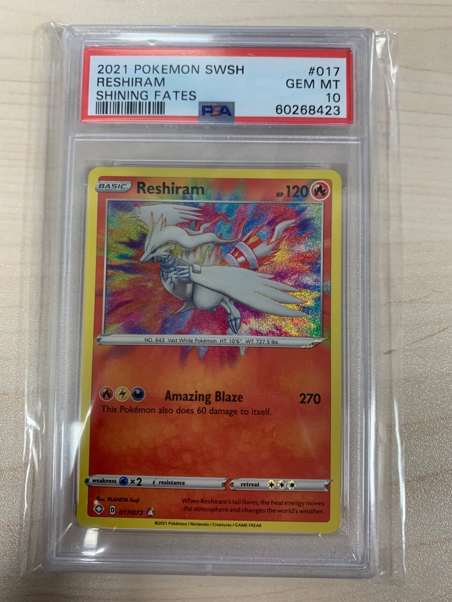 Reshiram Amazing Rare PSA 10