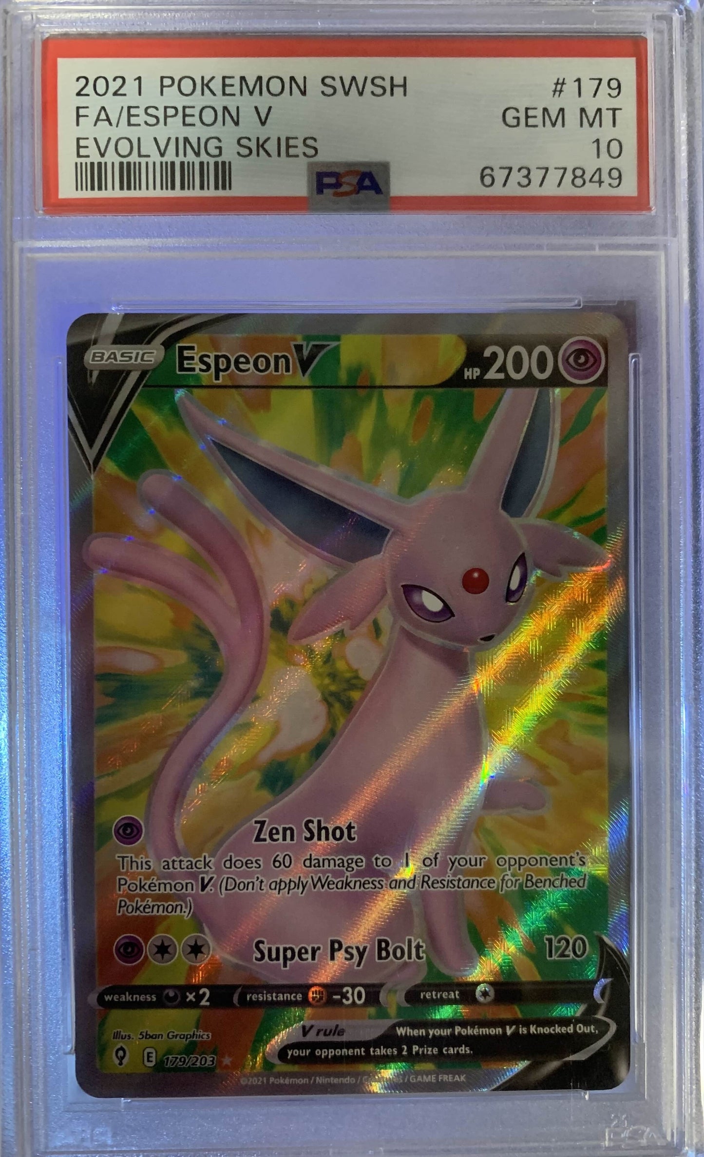 Espeon V Full Art PSA 10