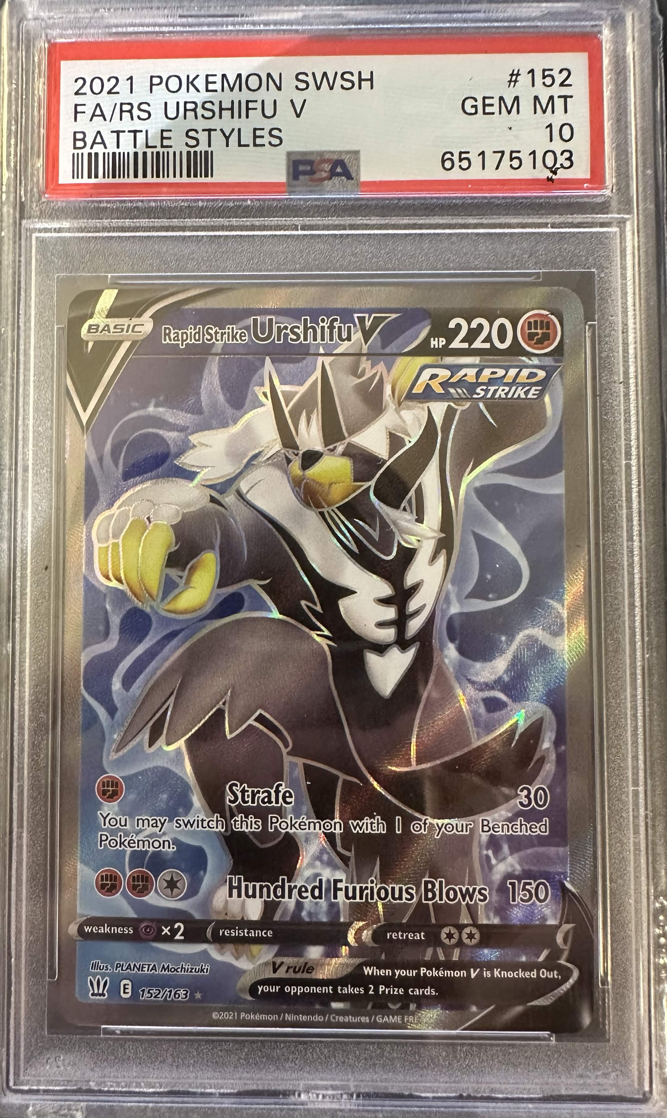 RAPID STRIKE URSHIFU V FULL ART #152 PSA 10 Derpy Cards RAPID STRIKE URSHIFU V FULL ART #152 PSA 10 Derpy Cards