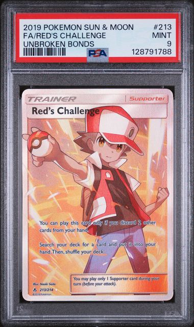 Red's Challenge #213 Full Art Unbroken Bonds PSA 9 – Derpy Cards
