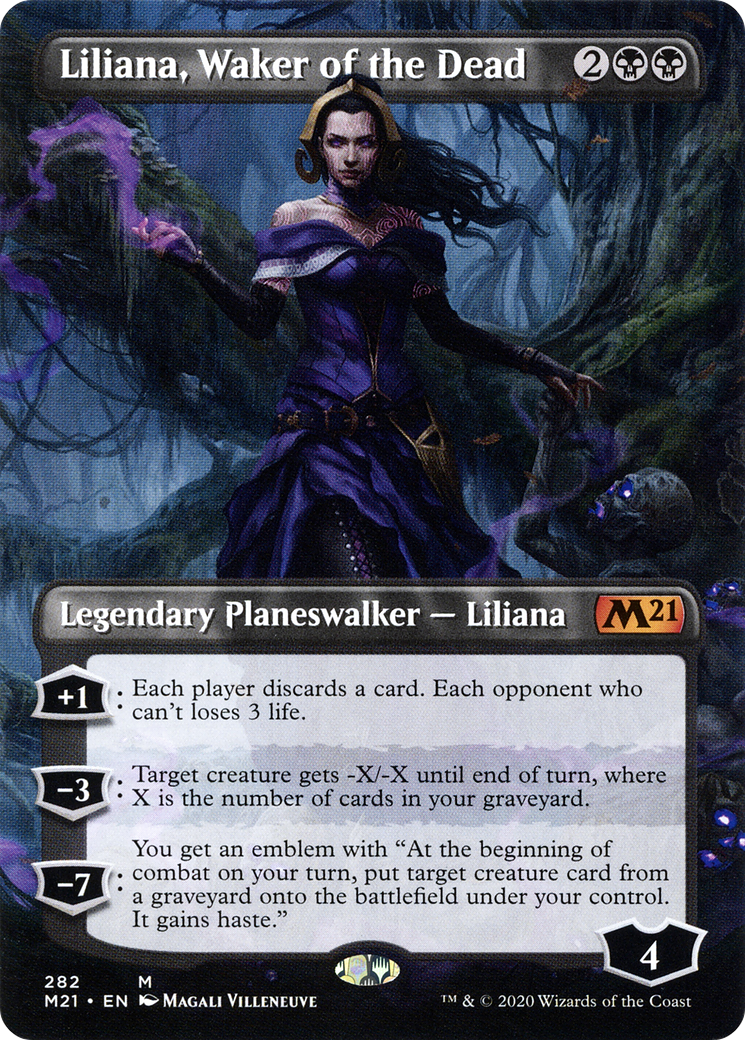Liliana, Waker of the Dead (M21-282) - Core Set 2021 (Borderless) Foil
